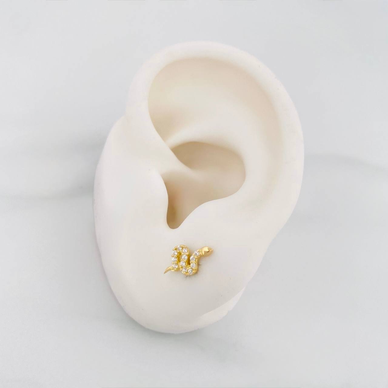 Snake Stud Earrings 1.05g / in / 5.25mm 18K Yellow Gold