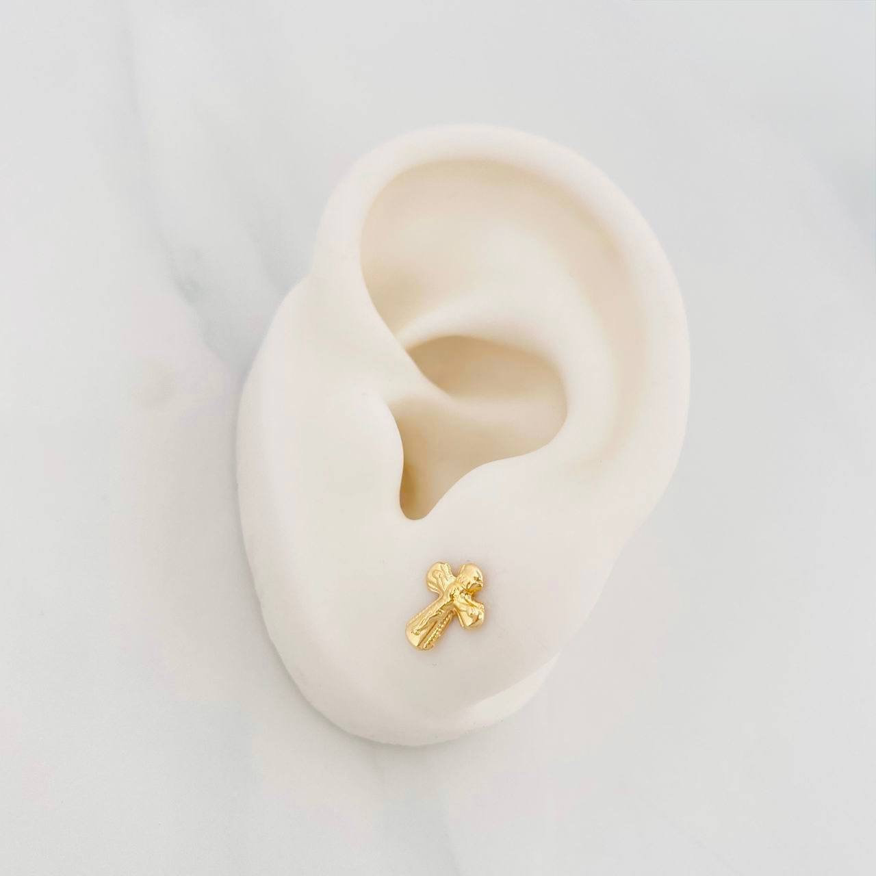 Topos Cruz Cristo 0.55g / in / 4.08mm Oro Amarillo 18K