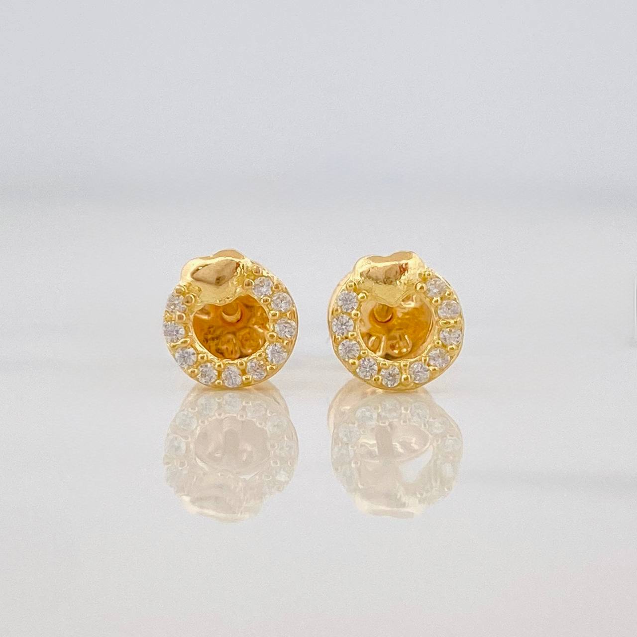 Heart Circle Stud Earrings 0.8g / in / 6.12mm 18K Yellow Gold