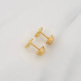 Heart Circle Stud Earrings 0.8g / in / 6.12mm 18K Yellow Gold
