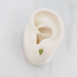 Leaf Stud Earrings 0.8g / in / 3.45mm 18K Yellow Gold