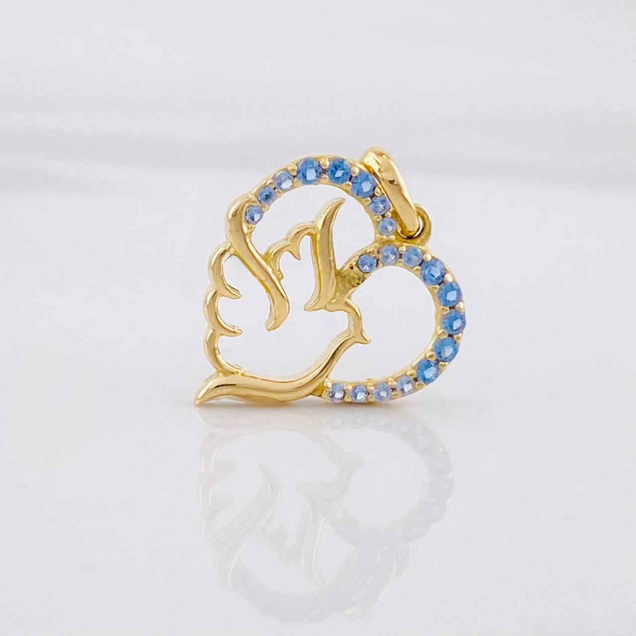 Dije Silueta Corazón Paloma 1.05g / 3/4 in Oro Amarillo 18K