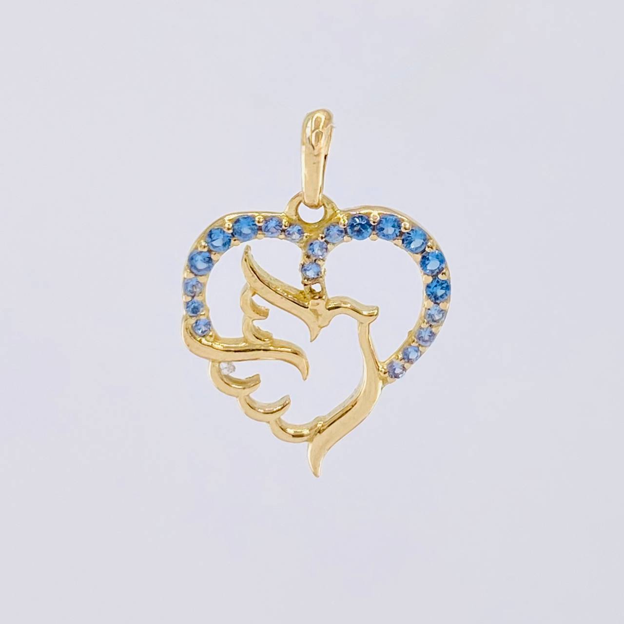 Dije Silueta Corazón Paloma 1.05g / 3/4 in Oro Amarillo 18K