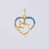 Dije Silueta Corazón Paloma 1.05g / 3/4 in Oro Amarillo 18K