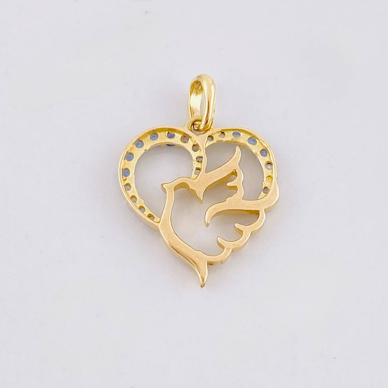 Dije Silueta Corazón Paloma 1.05g / 3/4 in Oro Amarillo 18K