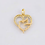 Dije Silueta Corazón Paloma 1.05g / 3/4 in Oro Amarillo 18K