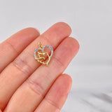 Dije Silueta Corazón Paloma 1.05g / 3/4 in Oro Amarillo 18K