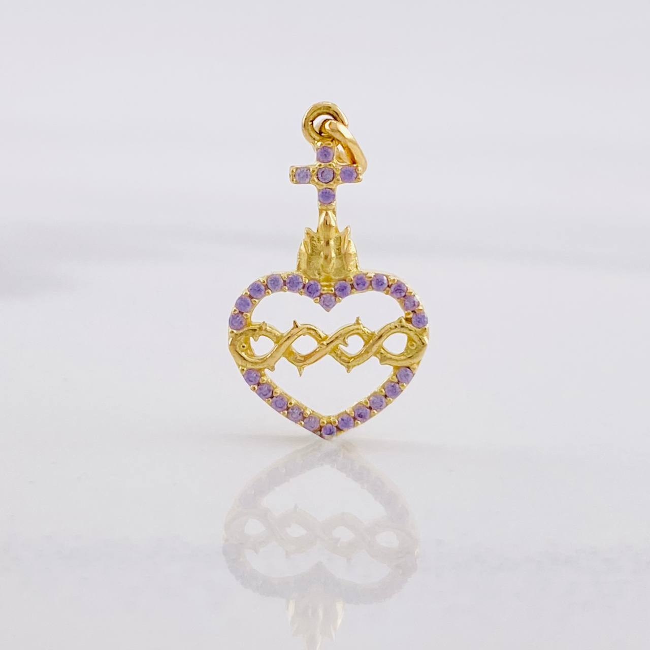 Pendant Sacred Heart of Jesus 0.95g / 3/4 in Yellow Gold 18K