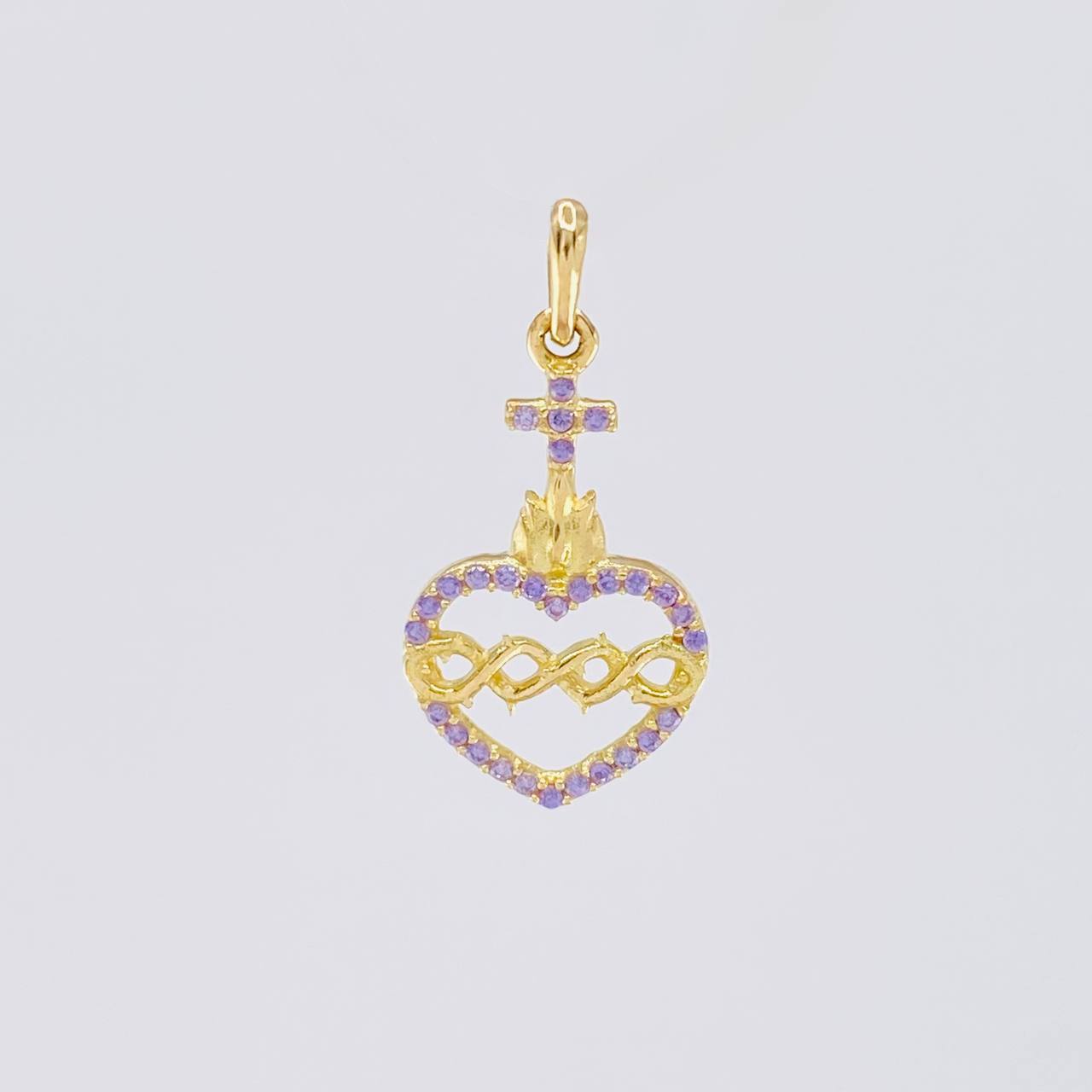 Pendant Sacred Heart of Jesus 0.95g / 3/4 in Yellow Gold 18K