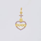 Pendant Sacred Heart of Jesus 0.95g / 3/4 in Yellow Gold 18K