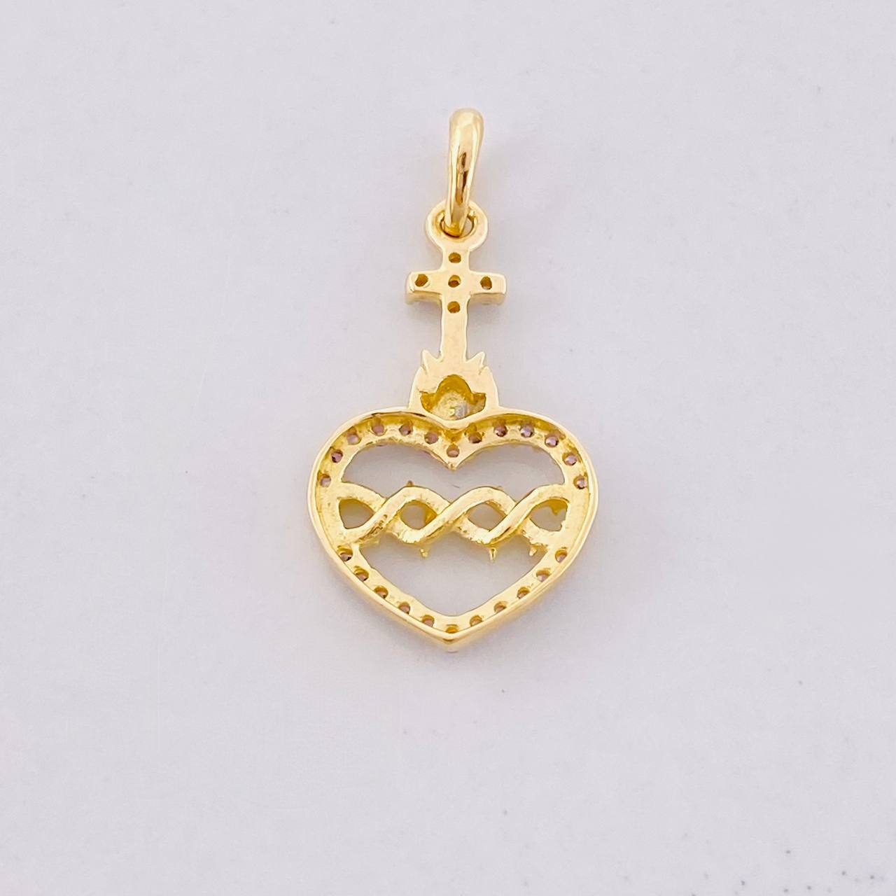 Pendant Sacred Heart of Jesus 0.95g / 3/4 in Yellow Gold 18K