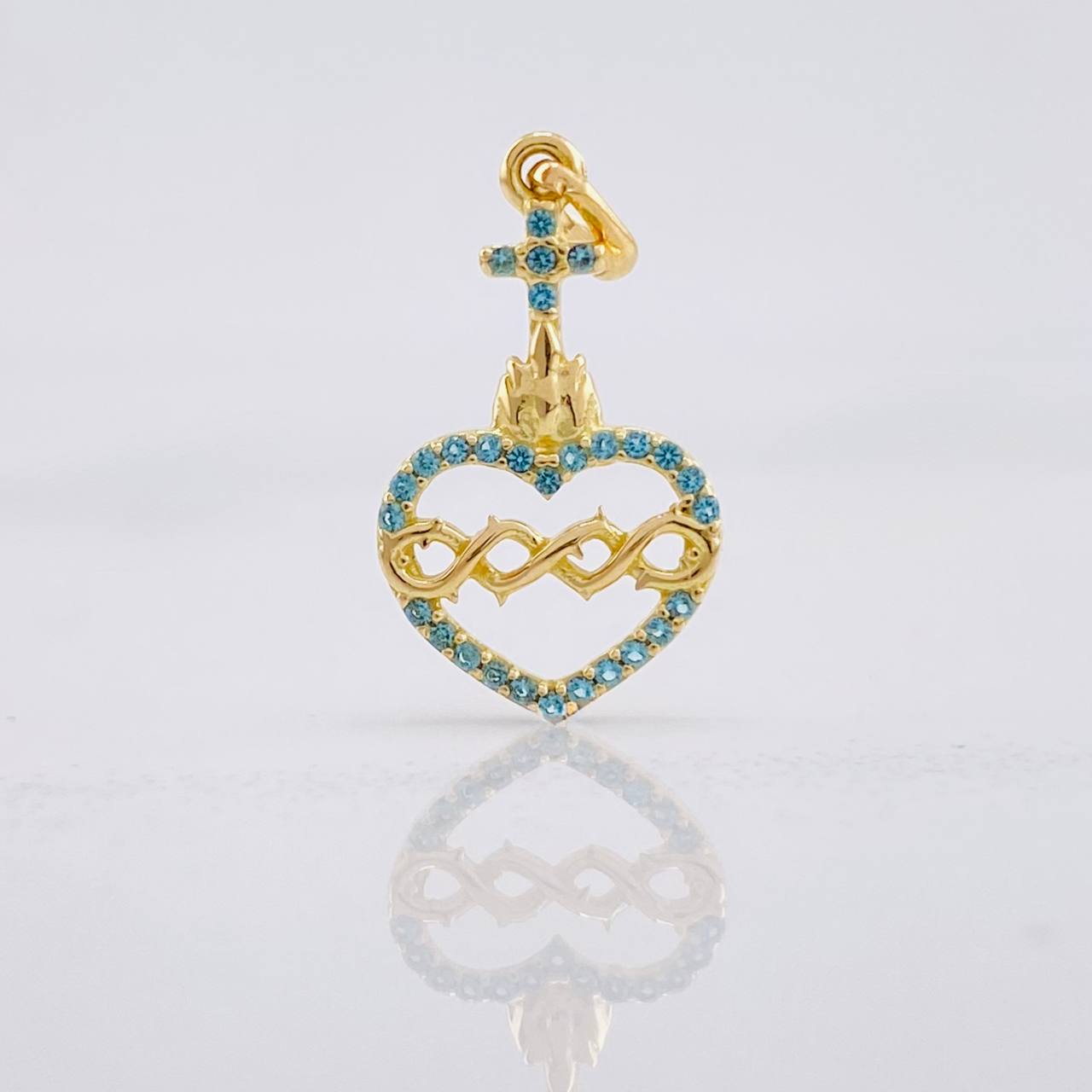 Dije Sagrado Corazón de Jesús 0.95g / 3/4 in Oro Amarillo 18K