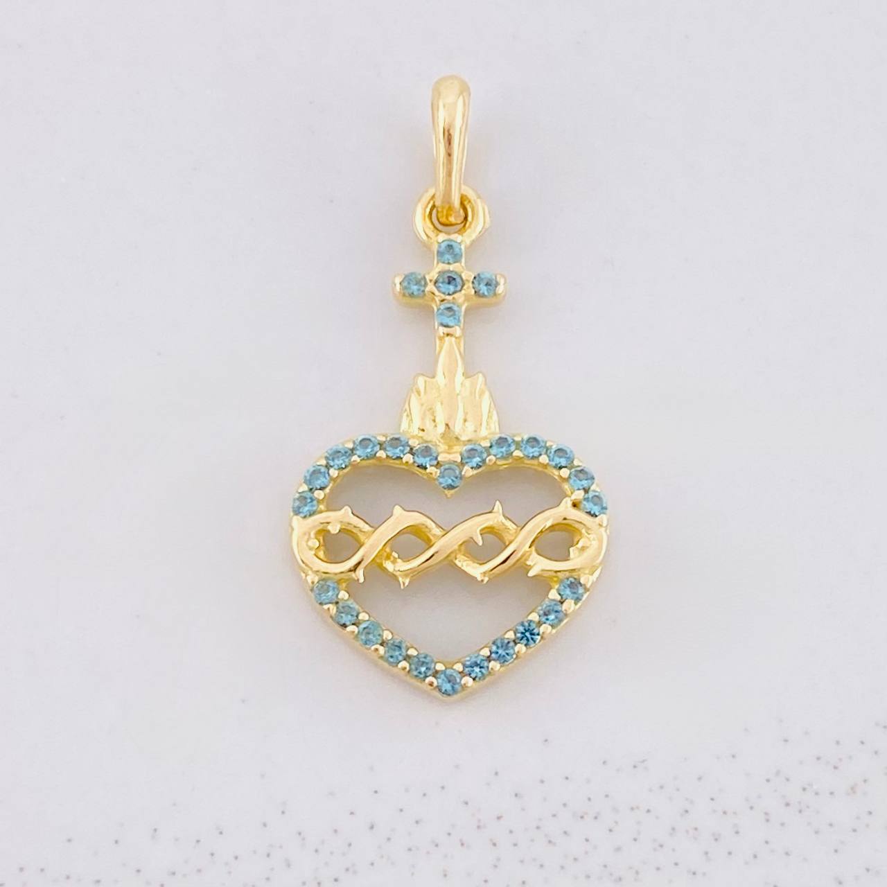 Dije Sagrado Corazón de Jesús 0.95g / 3/4 in Oro Amarillo 18K