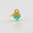 Dije Corazón Esmeralda 7pts 0.25g / 1/4 in Oro Amarillo 18K