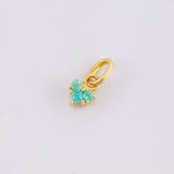 Dije Corazón Esmeralda 7pts 0.25g / 1/4 in Oro Amarillo 18K