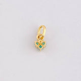 Dije Corazón Esmeralda 7pts 0.25g / 1/4 in Oro Amarillo 18K
