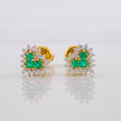Topos Corazón Tupido Esmeraldas 21pts Diamantes 20pts 1.65g / in / 7.6mm Oro Amarillo 18K