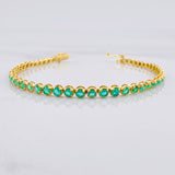 Pulso Tenis Esmeraldas 3.16qts 8.35g / 7 1/4 in / 3.8mm Oro Amarillo 18K