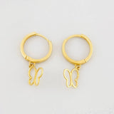 Candongas Silueta Mariposa Colgante 1.7g / 3/4 in Oro Amarillo 18K