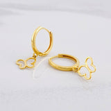 Candongas Silueta Mariposa Colgante 1.7g / 3/4 in Oro Amarillo 18K