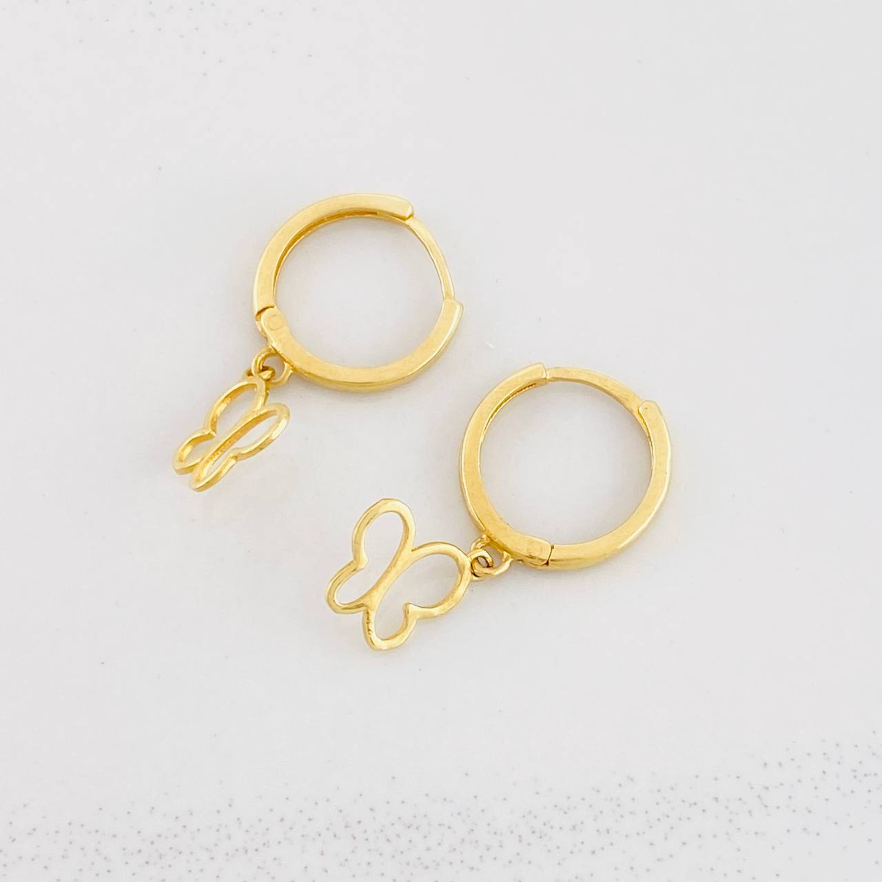 Candongas Silueta Mariposa Colgante 1.7g / 3/4 in Oro Amarillo 18K
