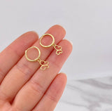 Candongas Silueta Mariposa Colgante 1.7g / 3/4 in Oro Amarillo 18K
