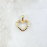 Pendant Heart Silhouette 1.1gr / 2.1cm / Smooth 18K Yellow Gold