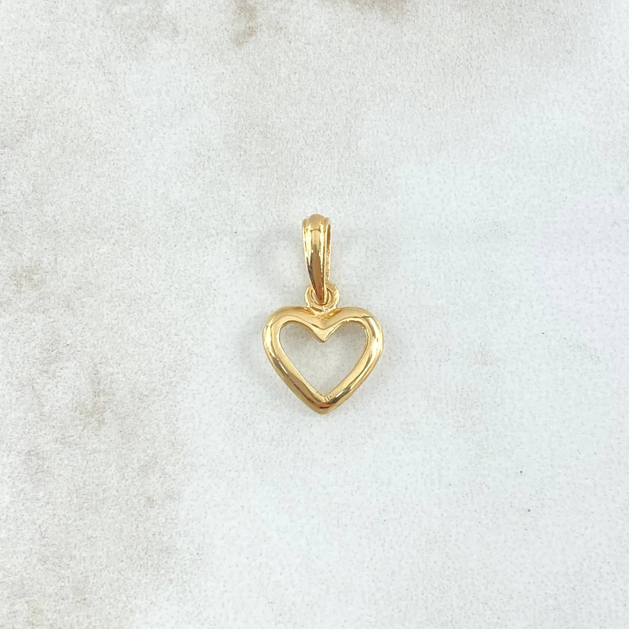 Dije Corazón Silueta 0.7gr / 1.7cm / Liso Oro Amarillo 18K