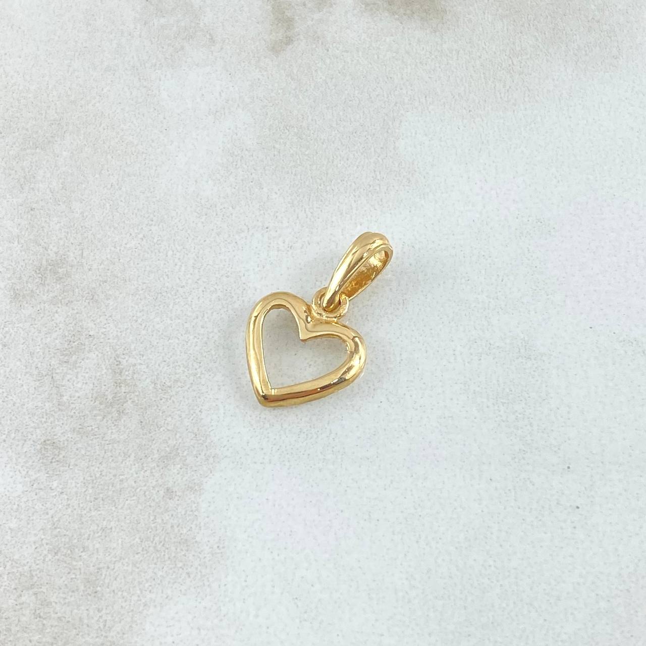 Dije Corazón Silueta 0.7gr / 1.7cm / Liso Oro Amarillo 18K