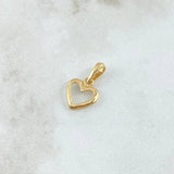 Dije Corazón Silueta 0.7gr / 1.7cm / Liso Oro Amarillo 18K