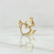 Dije Ángel Corazón Silueta 1.6gr / 2.2cm / Circones Blancos Oro Amarillo 18K ©