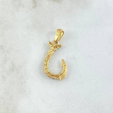 Dije Anzuelo 1.45gr / 2.8cm / Circones Blancos Negros Oro Amarillo 18K ©