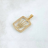 Dije Marco Rectangular Corona Rx 1.85gr / 2.8cm / Oro 18K