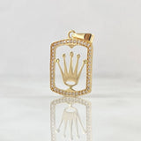 Dije Marco Rectangular Corona Rx 1.85gr / 2.8cm / Oro 18K