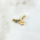 Dije Zapato Guayo 1.6gr / 1.8cm / Liso Circones Verdes Oro Amarillo 18K *