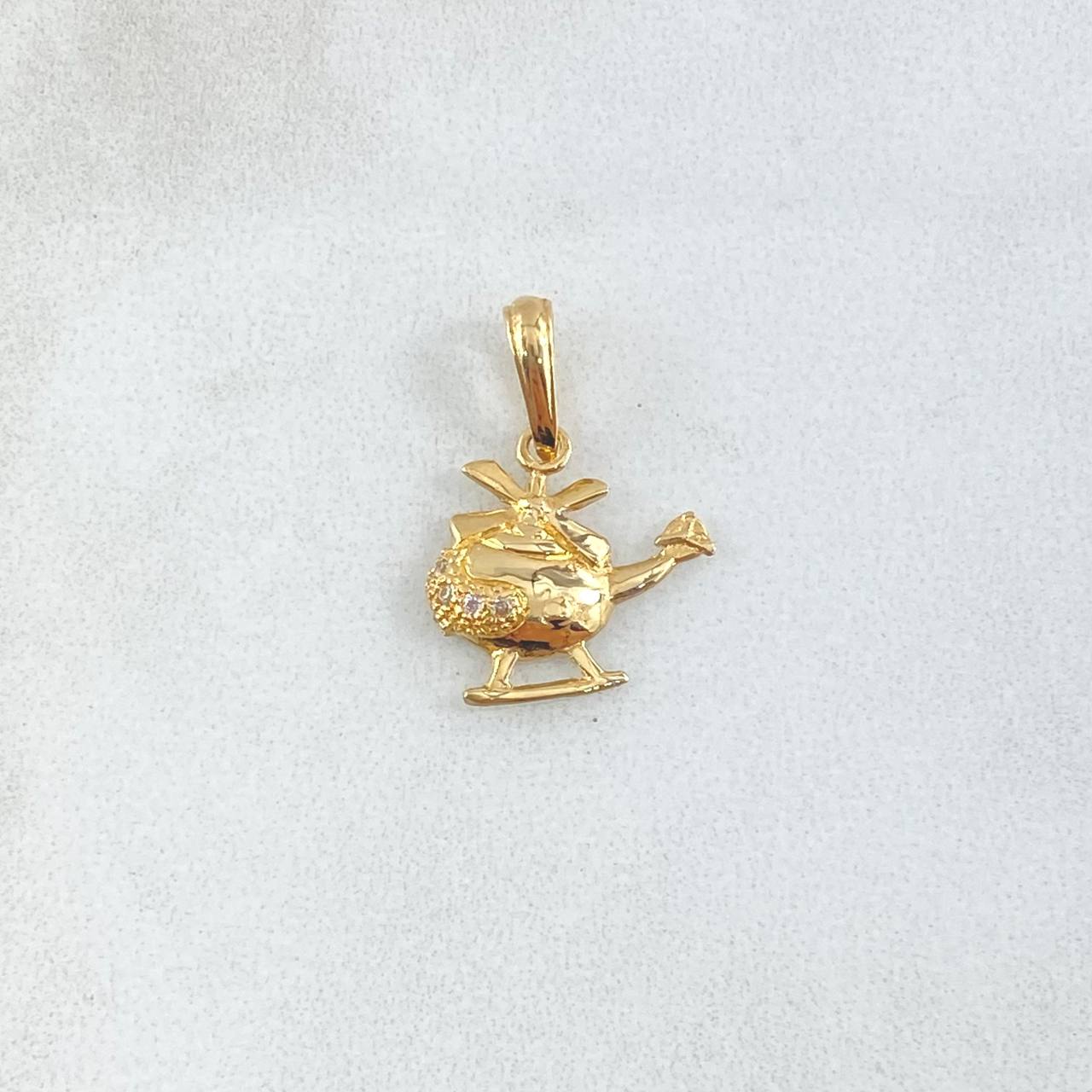 Pendant Helicopter 1gr / 1.9cm / Smooth 18K Yellow Gold *