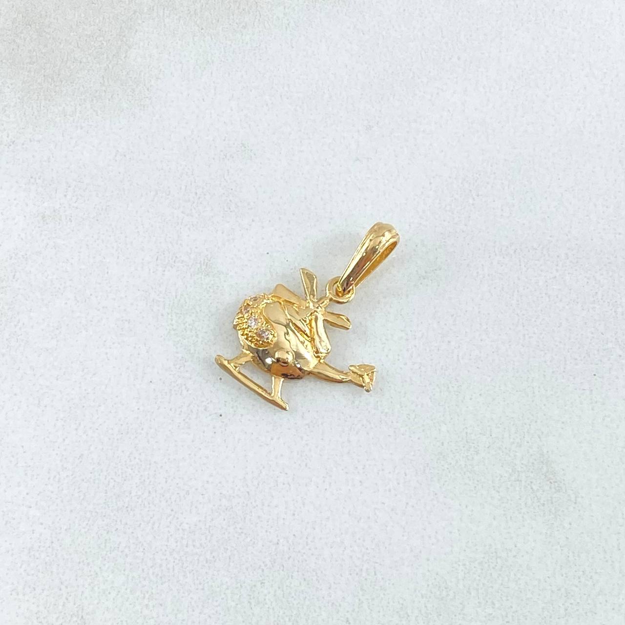 Pendant Helicopter 1gr / 1.9cm / Smooth 18K Yellow Gold *