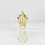 Pendant Crown Silhouette 0.7gr / 0.8in / Green Zircons 18K Gold ©