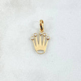 Pendant Crown Silhouette 0.75gr / 2cm (0.8in) / White Zircons 18K Yellow Gold ©