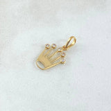 Pendant Crown Silhouette 0.75gr / 2cm (0.8in) / White Zircons 18K Yellow Gold ©