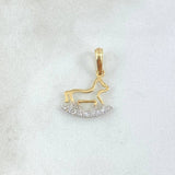 Pendant Dog Silhouette 0.85gr / 2cm / White Zircons 18K Yellow Gold ©