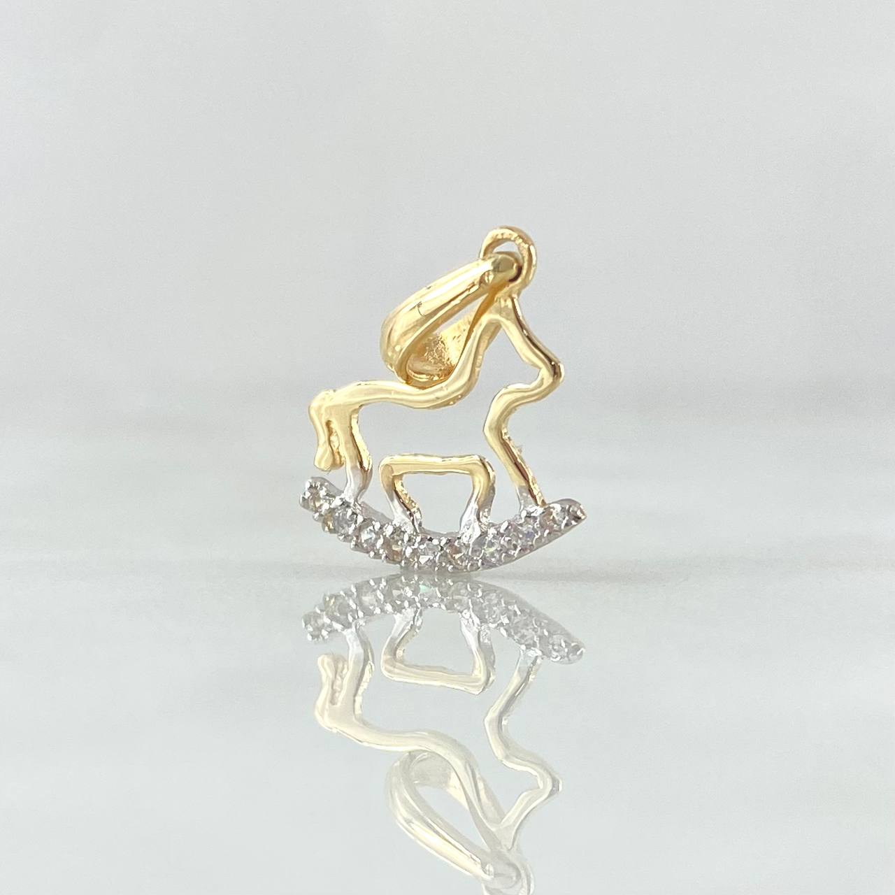Pendant Dog Silhouette 0.85gr / 2cm / White Zircons 18K Yellow Gold ©
