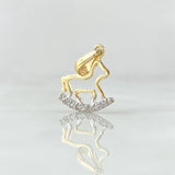 Pendant Dog Silhouette 0.85gr / 2cm / White Zircons 18K Yellow Gold ©