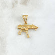 Dije Arma MP15 2.5gr / 2.4cm / Circones Blancos Oro Amarillo 18K ©