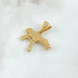 Dije Arma MP15 2.5gr / 2.4cm / Circones Blancos Oro Amarillo 18K ©