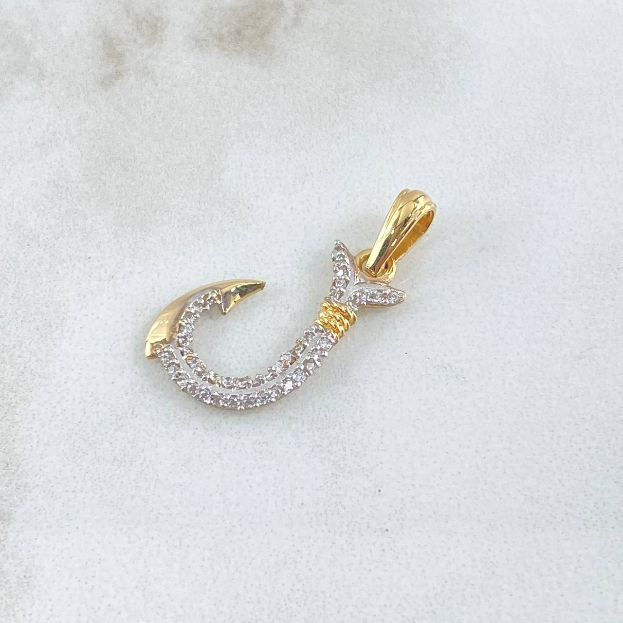 Pendant Hook 1.5gr / 2.8cm / White Zircons 18K Yellow Gold ©