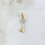 Pendant Key of Hearts 0.65gr / 2.7cm / White Zircons 18K Yellow Gold ©