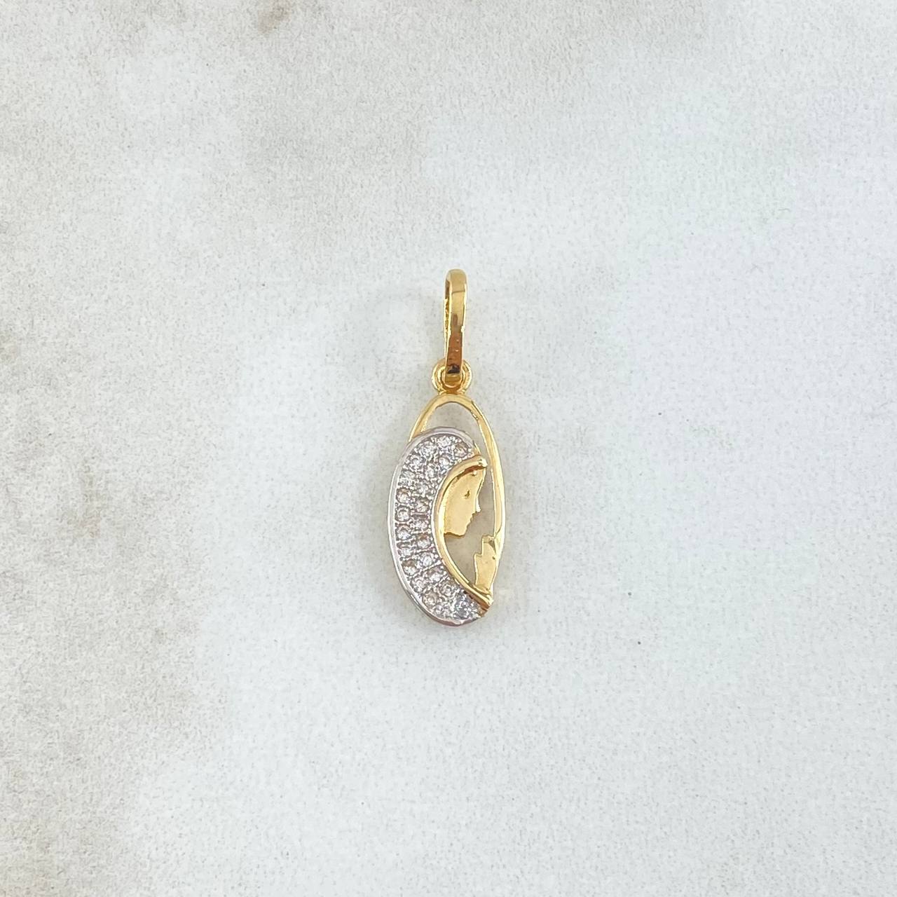 Pendant Virgin Mary 1.25gr / 2.2cm / Oval Silhouette 18K Yellow Gold ©