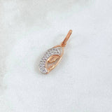 Dije Virgen Maria 1.2gr / 2.2cm / Silueta Ovalo Oro Rosa 18K ©