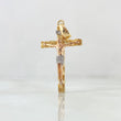 Pendant Wooden Christ Cross 4.2gr / 3.8cm / White Zircons Three 18K Golds ©